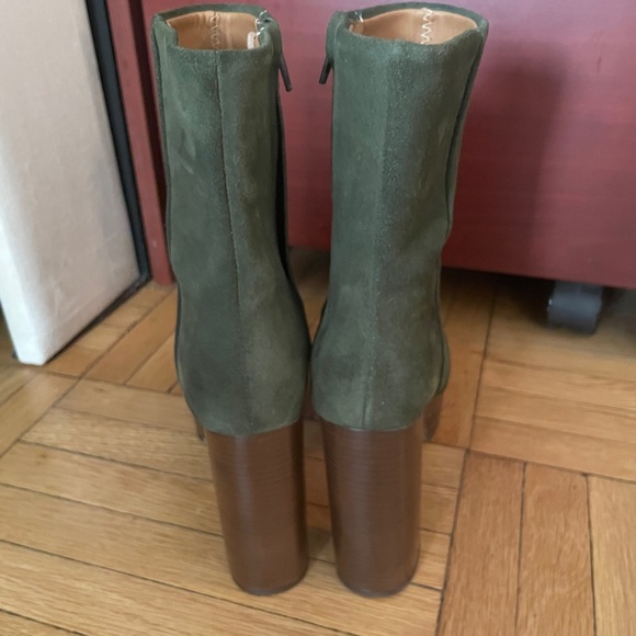 Free People Friday Night Platform Green Suede Boots Size 37 - Picture 3 of 4